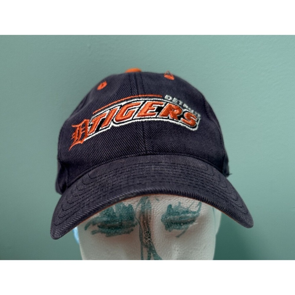 Detroit Tigers Vintage Logo 7 Competitor Snapback Cap Hat Baseball Navy Orange